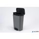Pedálos szemetes, téglalap alakú, 2x23 l, CURVER "Compatta Duo", sötétszürke