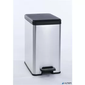   Pedálos szemetes, 25 l, CURVER "Slim Bin", fekete-ezüst