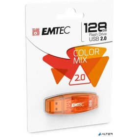   Pendrive, 128GB, USB 2.0, EMTEC 'C410 Color', narancssárga