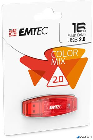 Pendrive, 16GB, USB 2.0, EMTEC 'C410 Color', piros