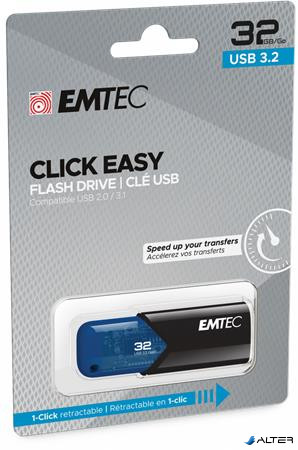 Pendrive, 32GB, USB 3.2, EMTEC "B110 Click Easy", fekete-kék