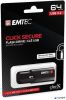 Pendrive, 64GB, USB 3.2, titkosított, EMTEC 'B120 Click Secure'