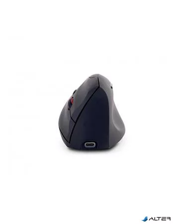 Egér, vezeték nélküli, vertikális, USB, URBAN FACTORY "Ergo Next", fekete
