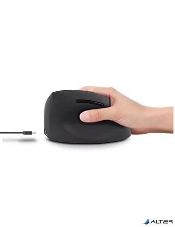 Egér, vezeték nélküli, vertikális, USB, URBAN FACTORY "Ergo Next", fekete