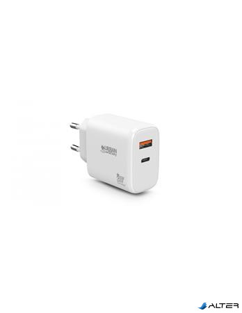 Hálózati töltő, 1xUSB-A (12W), 1xUSB-C (45W), URBAN FACTORY