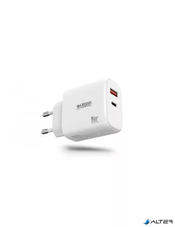 Hálózati töltő, 1xUSB-A (12W), 1xUSB-C (45W), URBAN FACTORY