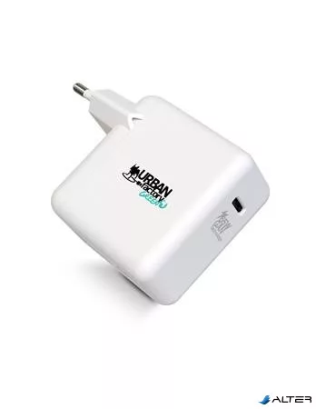 Hálózati töltő, 1xUSB-C (65W), USB-C–USB-C kábel, URBAN FACTORY