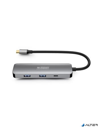 USB elosztó-HUB, USB-C/USB 3.0/HDMI, URBAN FACTORY