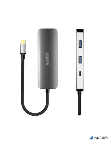 USB elosztó-HUB, USB-C/USB 3.0/HDMI, URBAN FACTORY