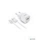 Hálózati töltő, 1xUSB-A, 12W, USB-A–USB-C kábel, URBAN FACTORY