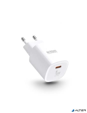 Hálózati töltő, 1xUSB-C (PD), 30W, URBAN FACTORY