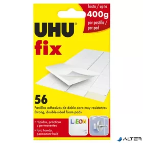   Ragasztó négyzetek, kétoldalú, 56 db, UHU 'Fix', fehér