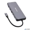 USB elosztó-HUB, USB-C PD/2xHDMI/VGA/LAN/3xUSB/USB-C/2xUSB 2.0/SD/mSD/3,5jack VERBATIM