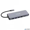 USB elosztó-HUB, USB-C PD/2xHDMI/VGA/LAN/3xUSB/USB-C/2xUSB 2.0/SD/mSD/3,5jack VERBATIM