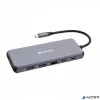 USB elosztó-HUB, USB-C PD/2xHDMI/VGA/LAN/3xUSB/USB-C/2xUSB 2.0/SD/mSD/3,5jack VERBATIM