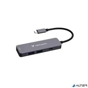 USB elosztó-HUB, USB-C /2xUSB-A, HDMI, USB-C, VERBATIM