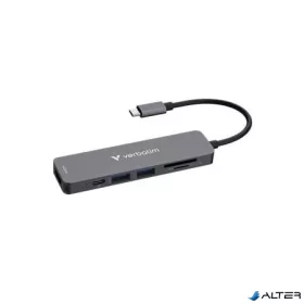   USB elosztó-HUB, USB-C /2xUSB-A, HDMI, USB-C, SD, MicroSD, VERBATIM