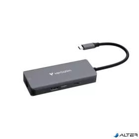 USB elosztó-HUB, USB-C /3xUSB-A, HDMI, RJ45, VERBATIM