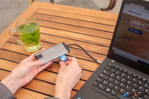 USB elosztó-HUB, USB-C/USB 3.0/HDMI/Ethernet/SD/microSD, VERBATIM