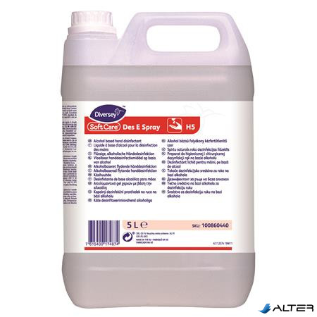 Kézfertőtlenítő folyadék, alkoholos, 5 l, "Soft Care Des E Spray"