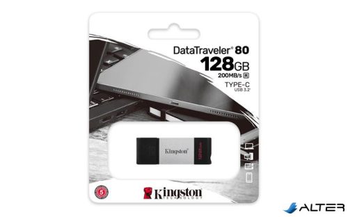 Pendrive, 128GB, USB-C, KINGSTON 'DataTraveler 80'