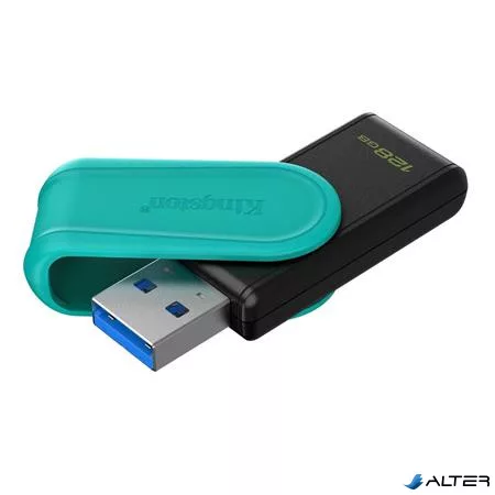 Pendrive, 128GB, USB 3.2 Gen1, KINGSTON "DataTraveler Exodia S", fekete-türkiz