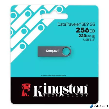 Pendrive, 256GB, USB 3.2 Gen1, KINGSTON "DataTraveler SE9 G3", fém ház
