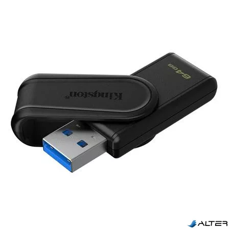 Pendrive, 64GB, USB 3.2 Gen1, KINGSTON "DataTraveler Exodia S", fekete
