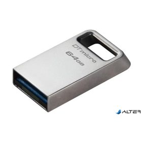   Pendrive, 64GB, USB 3.2, 200MB, fém, KINGSTON "DT Micro Gen2"