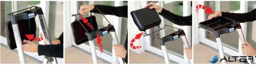 Állólétra, 6 lépcsőfokos, alumínium, Multigrip-system, KRAUSE "Secury"