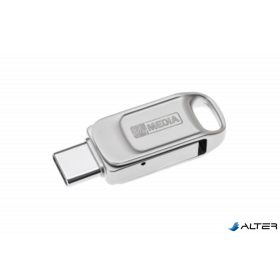   Pendrive, 32GB, USB 2.0 + USB-C, alumínium ház, MYMEDIA "Dual" (by VERBATIM)