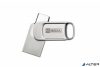 Pendrive, 32GB, USB 2.0 + USB-C, alumínium ház, MYMEDIA "Dual" (by VERBATIM)