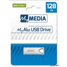   Pendrive, 128GB, USB 3.2 Gen1, alumínium ház, MYMEDIA 'Alu' (by VERBATIM)