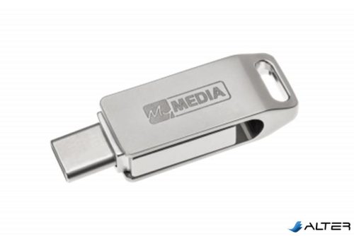 Pendrive, 128GB, USB 3.2 Gen1 + USB-C, alumínium ház, MYMEDIA "Dual" (by VERBATIM)