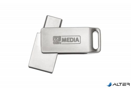 Pendrive, 128GB, USB 3.2 Gen1 + USB-C, alumínium ház, MYMEDIA "Dual" (by VERBATIM)