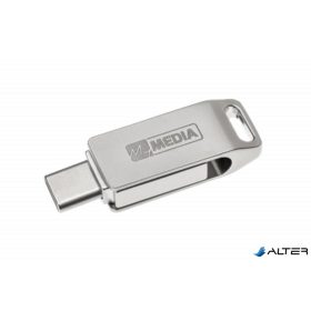   Pendrive, 16GB, USB 3.2 Gen1 + USB-C, alumínium ház, MYMEDIA 'Dual' (by VERBATIM)