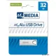 Pendrive, 32GB, USB 3.2 Gen1, alumínium ház, MYMEDIA 'Alu' (by VERBATIM)