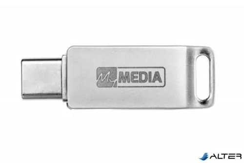 Pendrive, 32GB, USB 3.2 Gen1 + USB-C, alumínium ház, MYMEDIA "Dual" (by VERBATIM)