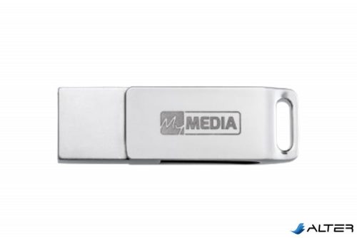 Pendrive, 32GB, USB 3.2 Gen1 + USB-C, alumínium ház, MYMEDIA 'Dual' (by VERBATIM)