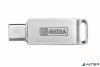Pendrive, 64GB, USB 3.2 Gen1 + USB-C, alumínium ház, MYMEDIA 'Dual' (by VERBATIM)