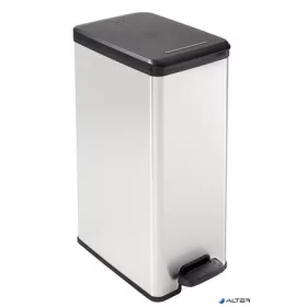   Pedálos szemetes, 40 l, CURVER 'Slim Bin', fekete-ezüst