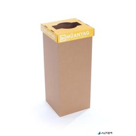   Szelektív hulladékgyűjtő, újrahasznosított, 50 l, RECOBIN "Office", sárga