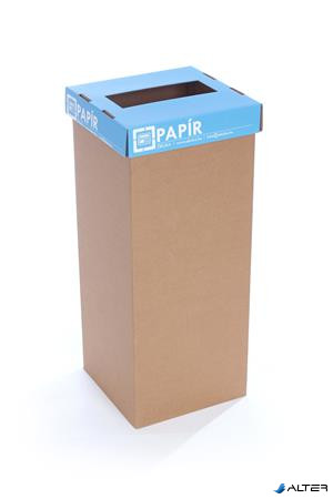 Szelektív hulladékgyűjtő, újrahasznosított, 50 l, RECOBIN "Office", kék