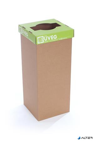 Szelektív hulladékgyűjtő, újrahasznosított, 50 l, RECOBIN "Office", zöld