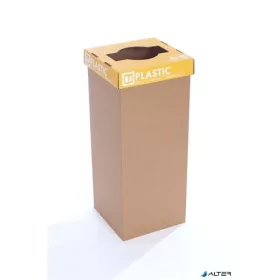   Szelektív hulladékgyűjtő, újrahasznosított, angol felirat, 50 l, RECOBIN 'Office', sárga