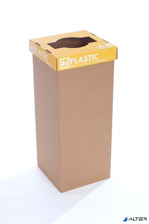 Szelektív hulladékgyűjtő, újrahasznosított, angol felirat, 50 l, RECOBIN 'Office', sárga
