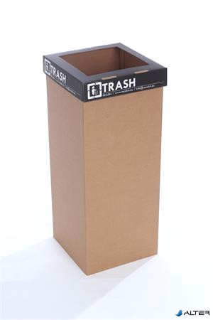Szelektív hulladékgyűjtő, újrahasznosított, angol felirat, 50 l, RECOBIN "Office", fekete