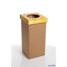   Szelektív hulladékgyűjtő, újrahasznosított, angol felirat, 20 l, RECOBIN 'Mini', sárga