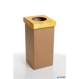   Szelektív hulladékgyűjtő, újrahasznosított, angol felirat, 20 l, RECOBIN "Mini", sárga