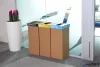 Szelektív hulladékgyűjtő, újrahasznosított, szlovák felirat, 50 l, RECOBIN "Office", fekete